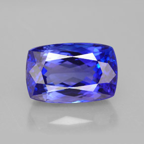 7.21캐럿 천연 바이올렛 블루 탄자나이트, 쿠션 컷, 13×8.5 mm, VVS