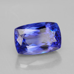 7.21캐럿 천연 바이올렛 블루 탄자나이트, 쿠션 컷, 13×8.5 mm, VVS