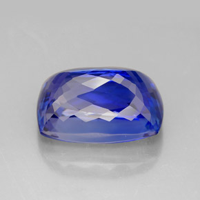 7.21캐럿 천연 바이올렛 블루 탄자나이트, 쿠션 컷, 13×8.5 mm, VVS