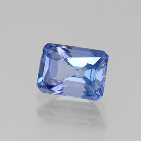 1.21캐럿 천연 바이올렛 블루 탄자나이트, 에메랄드 컷, 7.2×5.3 mm, VVS-VS