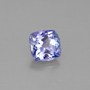 1.11캐럿 천연 바이올렛 블루 탄자나이트, 쿠션 컷, 6×5.8 mm, VVS