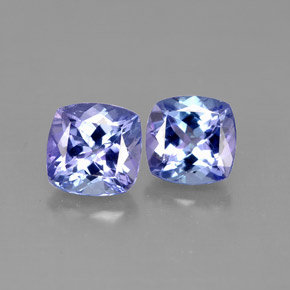 캐럿 천연 바이올렛 블루 탄자나이트 보석, 쿠션 컷, 5.9×5.9 mm, VVS