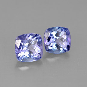 캐럿 천연 바이올렛 블루 탄자나이트 보석, 쿠션 컷, 5.9×5.9 mm, VVS