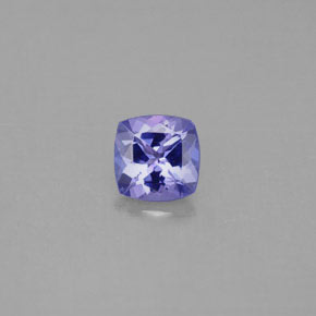 0.96캐럿 천연 바이올렛 블루 탄자나이트, 쿠션 컷, 5.9×5.8 mm, VVS