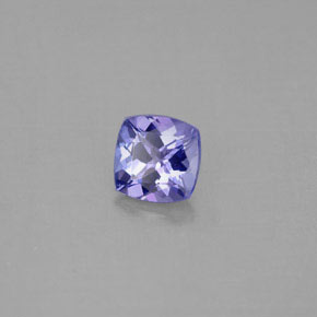0.96캐럿 천연 바이올렛 블루 탄자나이트, 쿠션 컷, 5.9×5.8 mm, VVS