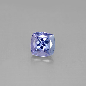 1.11캐럿 천연 바이올렛 블루 탄자나이트, 쿠션 컷, 6×5.9 mm, VVS