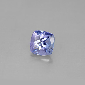 1.11캐럿 천연 바이올렛 블루 탄자나이트, 쿠션 컷, 6×5.9 mm, VVS