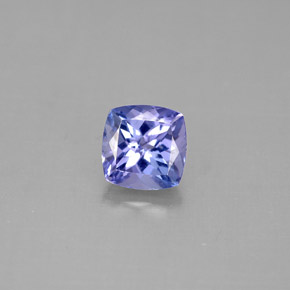 1.27캐럿 천연 바이올렛 블루 탄자나이트, 쿠션 컷, 6.2×6.2 mm, VVS-VS