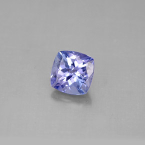 1.27캐럿 천연 바이올렛 블루 탄자나이트, 쿠션 컷, 6.2×6.2 mm, VVS-VS