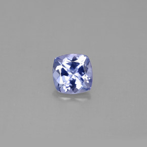 0.90캐럿 천연 바이올렛 블루 탄자나이트, 쿠션 컷, 5.9×5.9 mm, VVS
