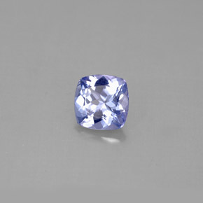0.90캐럿 천연 바이올렛 블루 탄자나이트, 쿠션 컷, 5.9×5.9 mm, VVS