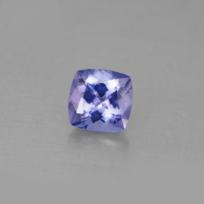 1.10캐럿 천연 바이올렛 블루 탄자나이트, 쿠션 컷, 6.2×6.2 mm, VVS