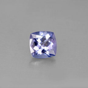 1.10캐럿 천연 바이올렛 블루 탄자나이트, 쿠션 컷, 6.2×6.2 mm, VVS