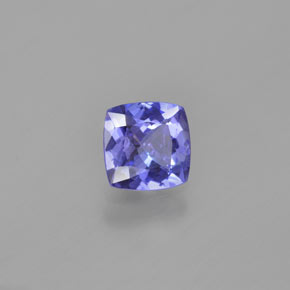 0.90캐럿 천연 바이올렛 블루 탄자나이트, 쿠션 컷, 6×6 mm, VVS