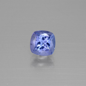 1.08캐럿 천연 바이올렛 블루 탄자나이트, 쿠션 컷, 6.1×6 mm, VVS