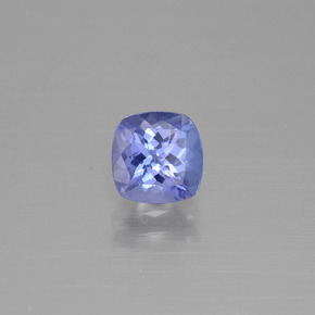 1.08캐럿 천연 바이올렛 블루 탄자나이트, 쿠션 컷, 6.1×6 mm, VVS
