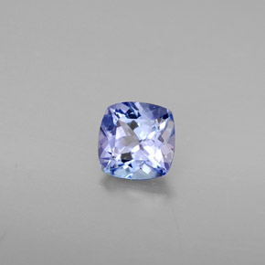 1.07캐럿 천연 바이올렛 블루 탄자나이트, 쿠션 컷, 6.1×6 mm, VVS