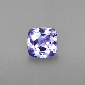 0.87캐럿 천연 바이올렛 블루 탄자나이트, 쿠션 컷, 6×6 mm, VVS