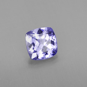 0.87캐럿 천연 바이올렛 블루 탄자나이트, 쿠션 컷, 6×6 mm, VVS