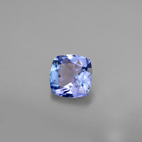 0.81캐럿 천연 바이올렛 블루 탄자나이트, 쿠션 컷, 6×5.9 mm, VVS
