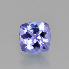 0.93캐럿 천연 바이올렛 블루 탄자나이트, 쿠션 컷, 5.9×5.8 mm, VVS