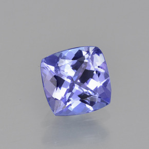 0.93캐럿 천연 바이올렛 블루 탄자나이트, 쿠션 컷, 5.9×5.8 mm, VVS