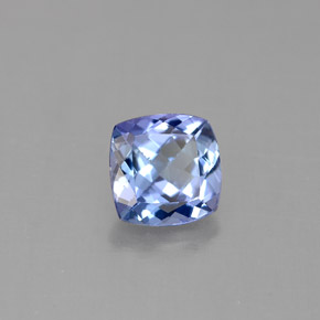 1.06캐럿 천연 바이올렛 블루 탄자나이트, 쿠션 컷, 6.1×6 mm, VVS