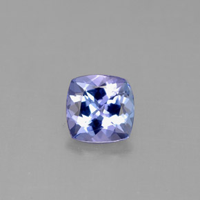 0.93캐럿 천연 바이올렛 블루 탄자나이트, 쿠션 컷, 6×6 mm, VVS