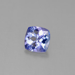 0.93캐럿 천연 바이올렛 블루 탄자나이트, 쿠션 컷, 6×6 mm, VVS