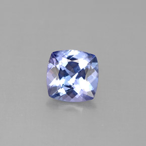 0.92캐럿 천연 바이올렛 블루 탄자나이트, 쿠션 컷, 6×6 mm, VVS