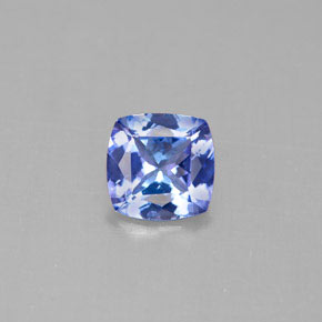 0.86캐럿 천연 바이올렛 블루 탄자나이트, 쿠션 컷, 6×5.9 mm, VVS