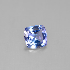 0.86캐럿 천연 바이올렛 블루 탄자나이트, 쿠션 컷, 6×5.9 mm, VVS