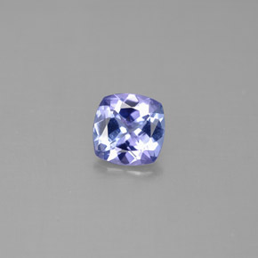 0.84캐럿 천연 바이올렛 블루 탄자나이트, 쿠션 컷, 6×6 mm, VVS