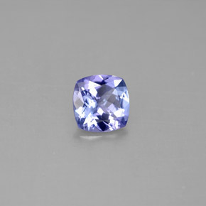 0.84캐럿 천연 바이올렛 블루 탄자나이트, 쿠션 컷, 6×6 mm, VVS