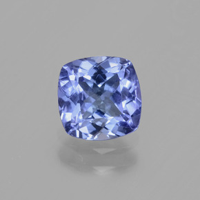 0.99캐럿 천연 바이올렛 블루 탄자나이트, 쿠션 컷, 6.1×6.1 mm, VVS