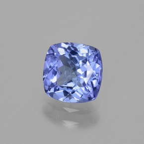 0.99캐럿 천연 바이올렛 블루 탄자나이트, 쿠션 컷, 6.1×6.1 mm, VVS