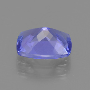 1.39캐럿 천연 바이올렛 블루 탄자나이트, 쿠션 컷, 8×6 mm, VVS