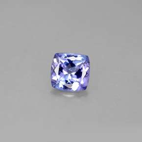 0.86캐럿 천연 바이올렛 블루 탄자나이트, 쿠션 컷, 5.9×5.8 mm, VVS