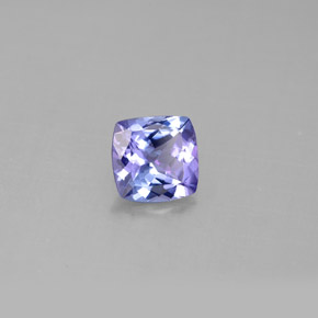 0.86캐럿 천연 바이올렛 블루 탄자나이트, 쿠션 컷, 5.9×5.8 mm, VVS