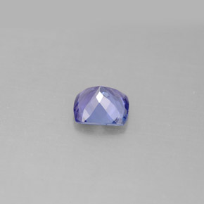 0.86캐럿 천연 바이올렛 블루 탄자나이트, 쿠션 컷, 5.9×5.8 mm, VVS