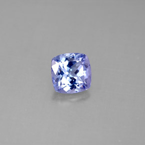 1.05캐럿 천연 바이올렛 블루 탄자나이트, 쿠션 컷, 6×6 mm, VVS