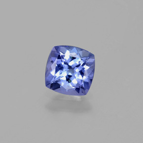 0.97캐럿 천연 바이올렛 블루 탄자나이트, 쿠션 컷, 6×6 mm, VVS