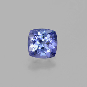 0.97캐럿 천연 바이올렛 블루 탄자나이트, 쿠션 컷, 6×6 mm, VVS