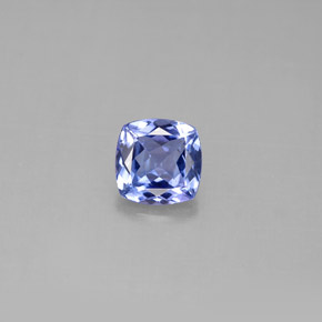 0.96캐럿 천연 바이올렛 블루 탄자나이트, 쿠션 컷, 6×6 mm, VVS