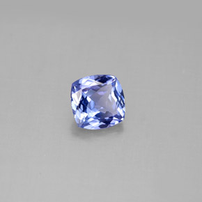 0.96캐럿 천연 바이올렛 블루 탄자나이트, 쿠션 컷, 6×6 mm, VVS