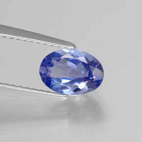 1.10캐럿 천연 바이올렛 블루 탄자나이트, 타원형 컷, 7.6×5.4 mm, VS