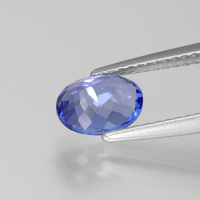 1.10캐럿 천연 바이올렛 블루 탄자나이트, 타원형 컷, 7.6×5.4 mm, VS