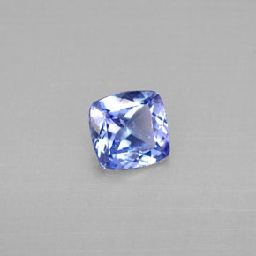 0.90캐럿 천연 바이올렛 블루 탄자나이트, 쿠션 컷, 6.1×5.9 mm, VS
