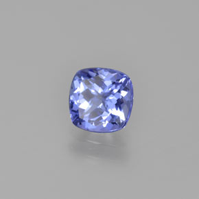 0.94캐럿 천연 바이올렛 블루 탄자나이트, 쿠션 컷, 5.8×5.8 mm, VS