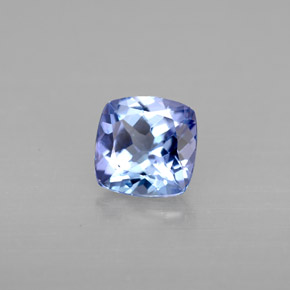 1.01캐럿 천연 바이올렛 블루 탄자나이트, 쿠션 컷, 6×6 mm, VVS-VS